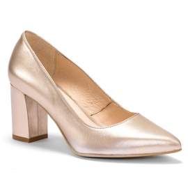 Marco Shoes Décolleté 1066P platino con tacco interessante d'oro 2