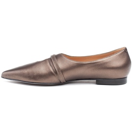 Marco Shoes Ballerine slim 1332P metallizzate con cinturino marrone 2