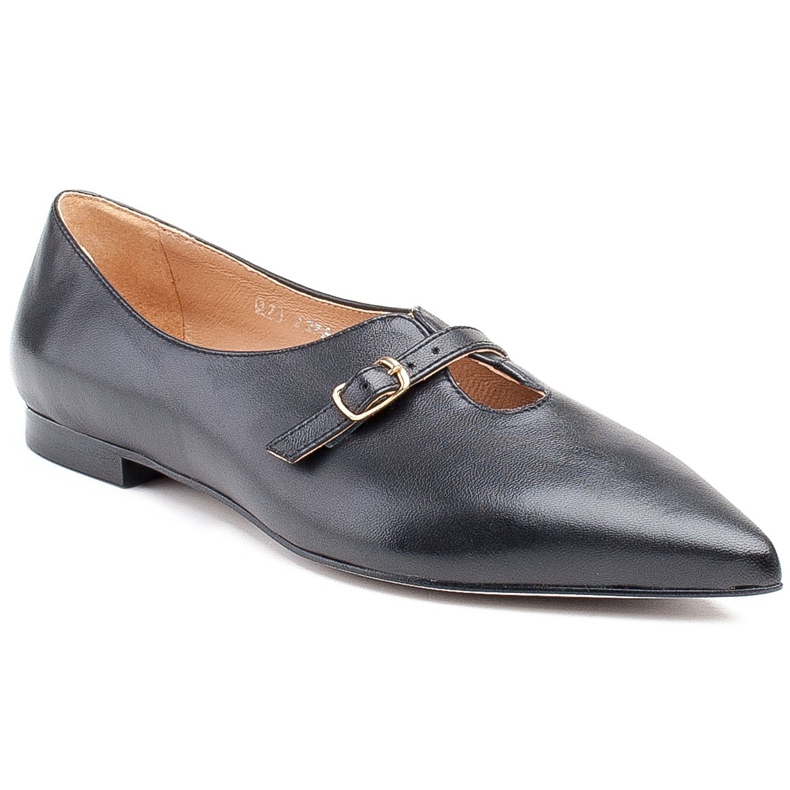 Marco Shoes Ballerine nere da donna snelle 1332P con cinturino nero 1