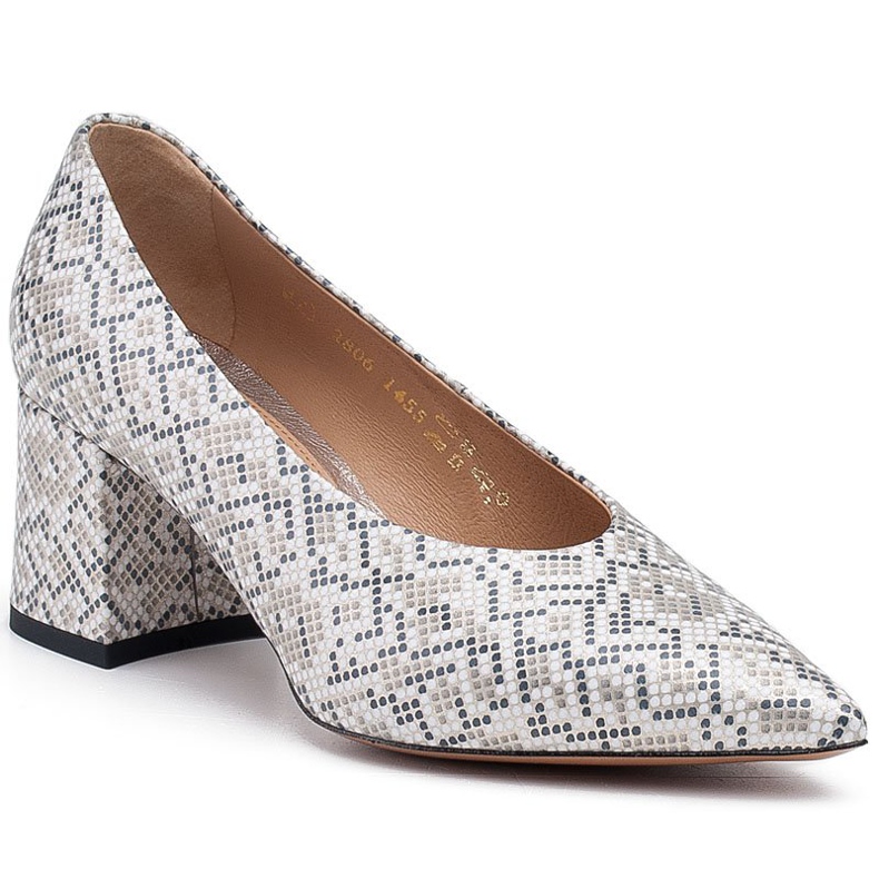 Marco Shoes Eleganti décolleté da donna con motivo serpente grigio 1