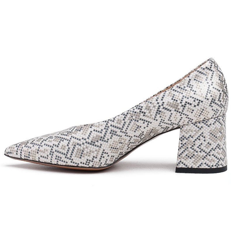 Marco Shoes Eleganti décolleté da donna con motivo serpente grigio 2