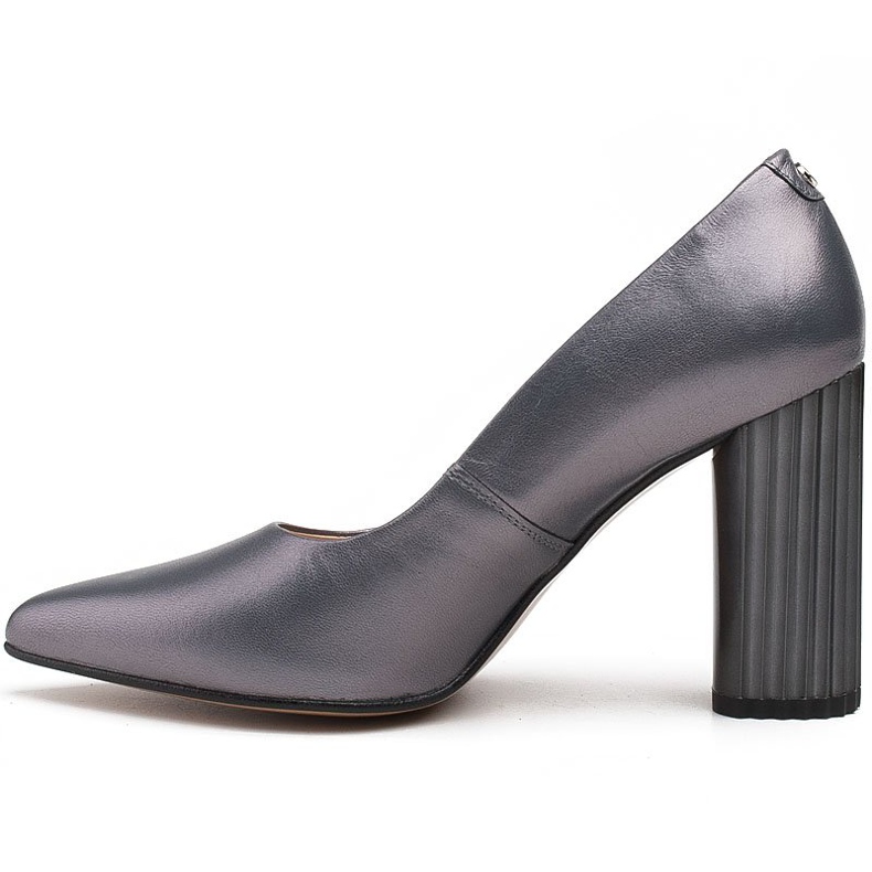 Marco Shoes Décolleté grigie con tacco a coste grigio 2