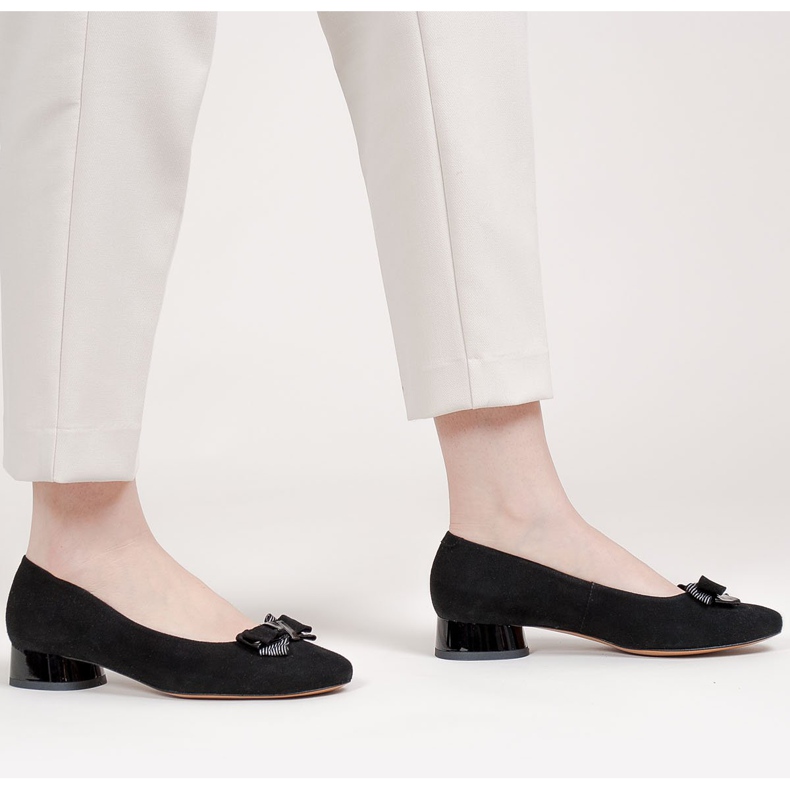 Marco Shoes Eleganti ballerine nere con fiocco nero 1