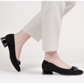 Marco Shoes Eleganti ballerine nere con fiocco nero 2