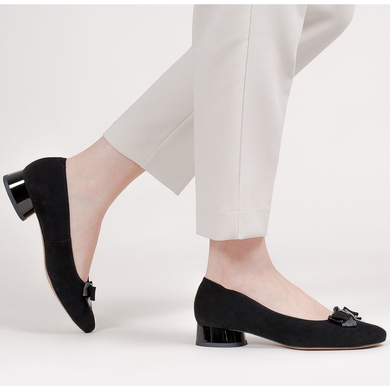 Marco Shoes Eleganti ballerine nere con fiocco nero 2