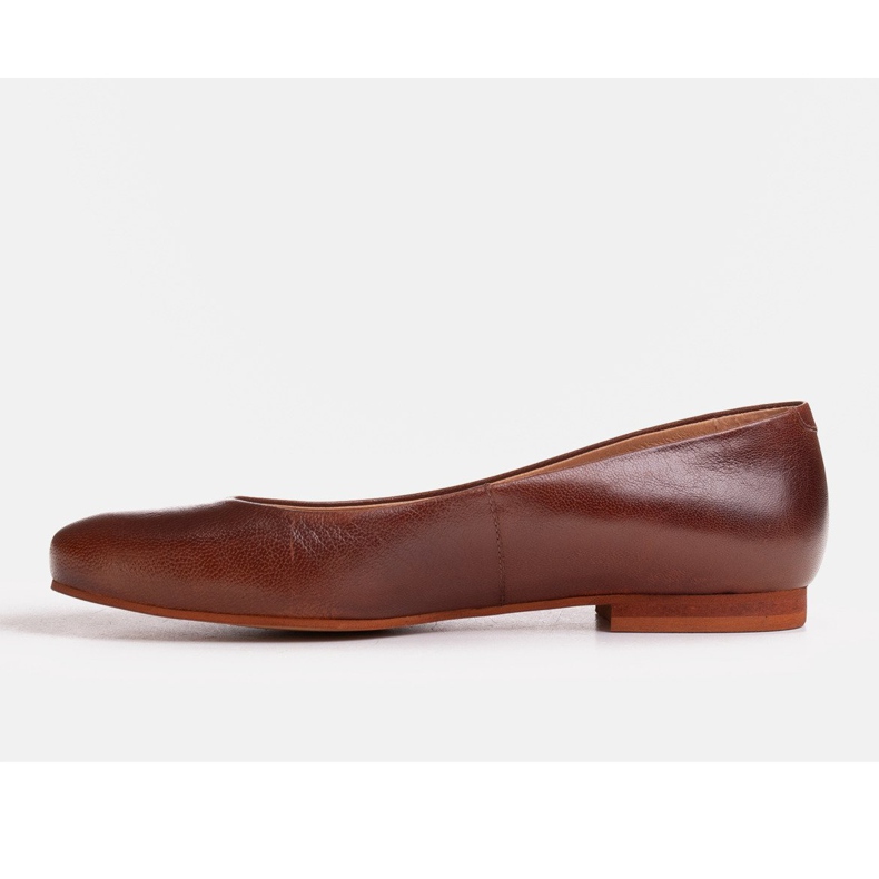 Marco Shoes Ballerine in pelle fiore marrone 1