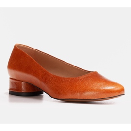 Marco Shoes Ballerine in pelle fiore marrone 1