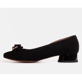Marco Shoes Ballerine nere con tacco laccato nero 1