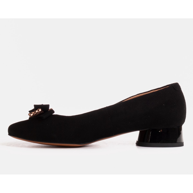 Marco Shoes Ballerine nere con tacco laccato nero 1