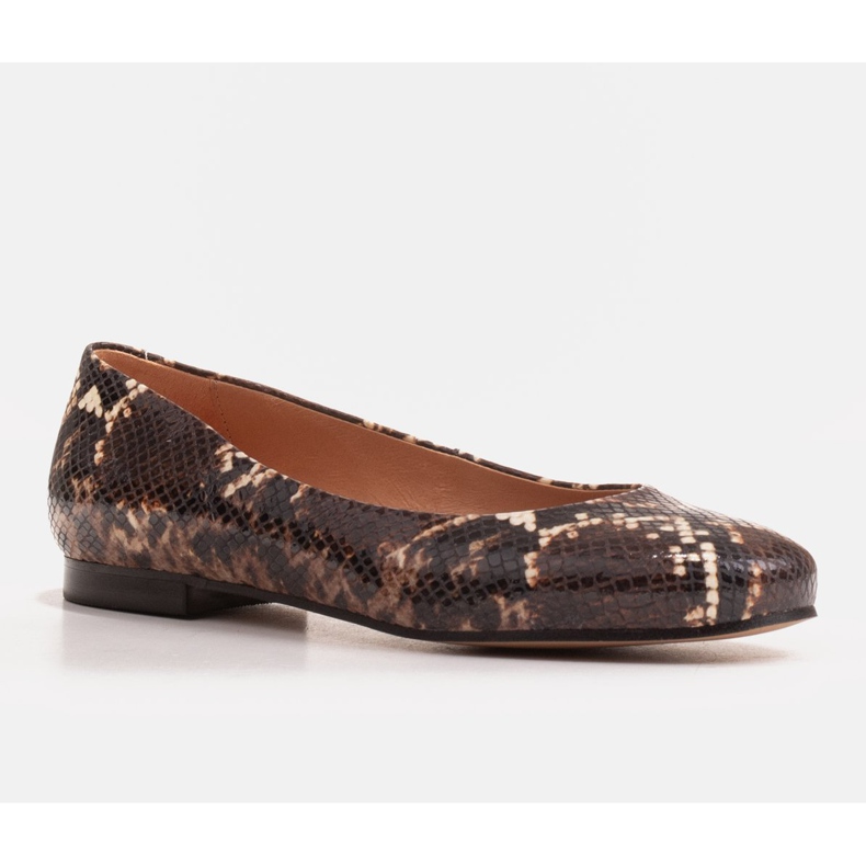 Marco Shoes Ballerine marroni con motivo serpente marrone 1