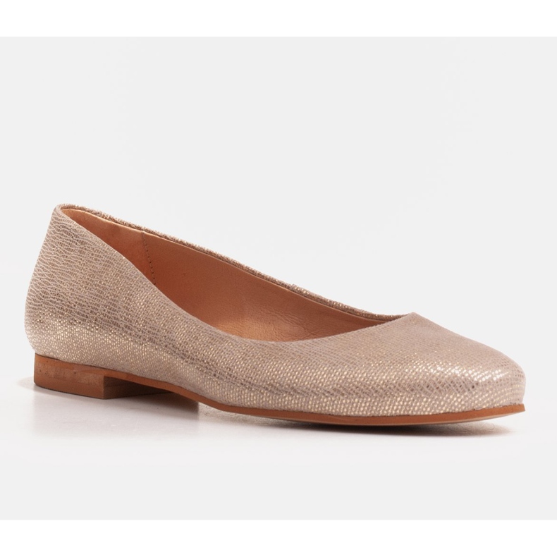 Marco Shoes Ballerine in morbida pelle scamosciata d'oro 1