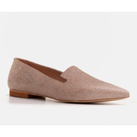 Marco Shoes Ballerine signore in camoscio beige - fantasia paillettes 1