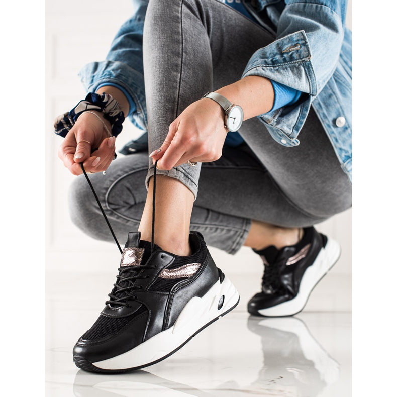 Ideal Shoes Scarpe Da Ginnastica Sulla Piattaforma nero 1