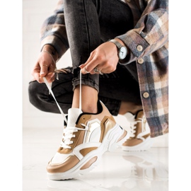 TRENDI Scarpe da ginnastica alla moda bianco marrone 1