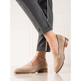 Vinceza Scarpe in camoscio traforate beige 1