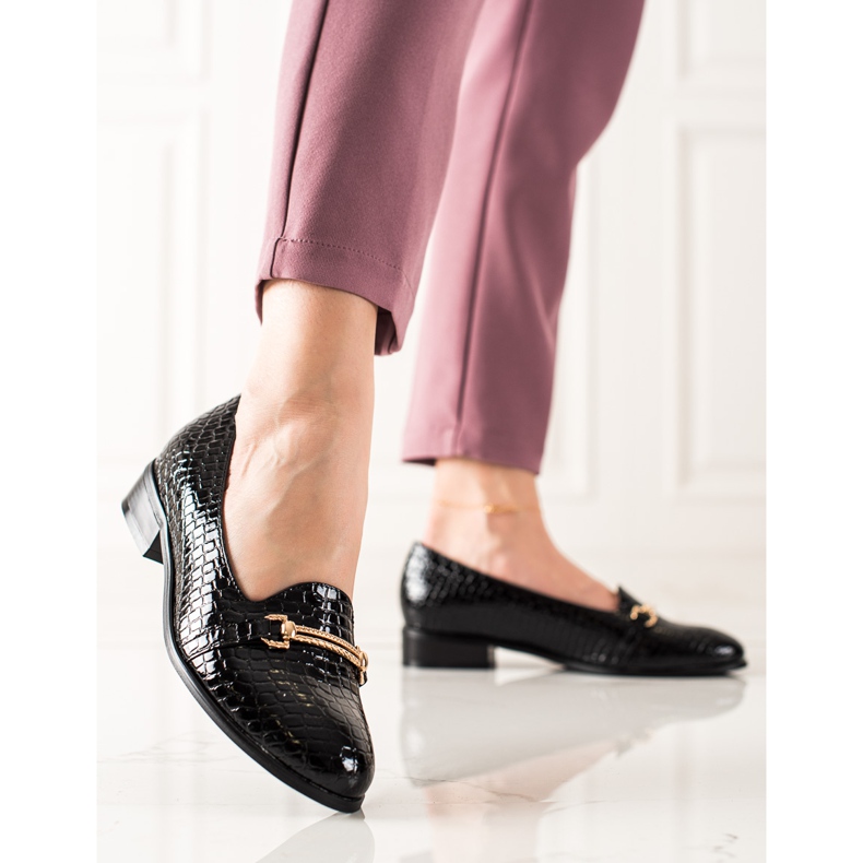 W. Potocki Scarpe eleganti con decoro Potocki nero 1