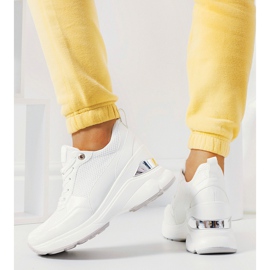 Sneakers bianche con zeppa Cleveland bianca 1