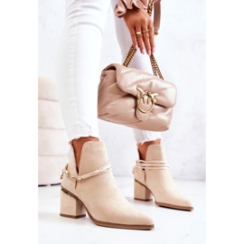 PS1 Stivali Inessa In Pelle Scamosciata Beige Con Righe 2