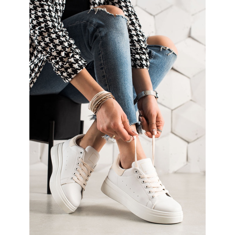 Ideal Shoes Sneakers bianche classiche bianca 1