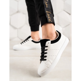 TRENDI Scarpe Sportive Bianche Con Ecopelle bianca nero 1