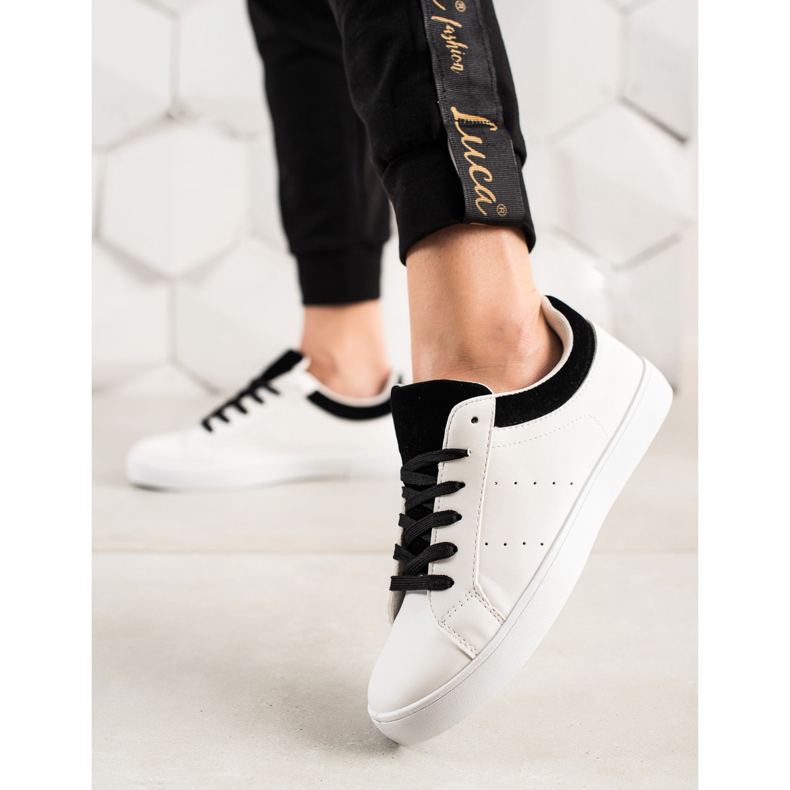 TRENDI Scarpe Sportive Bianche Con Ecopelle bianca nero 1