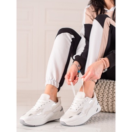 TRENDI Sneakers Con Rete bianca d'argento 1