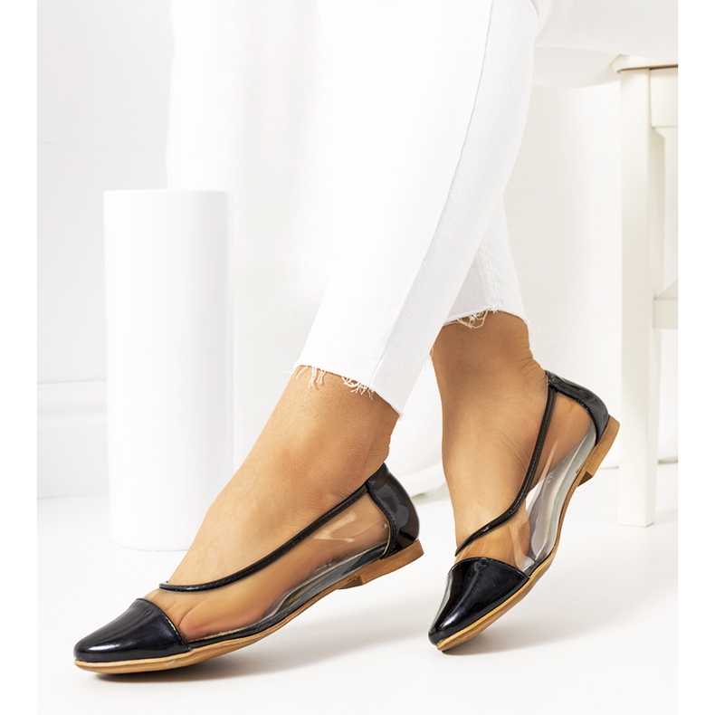 Ballerine Pastella nere trasparenti nero 1