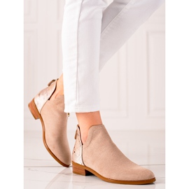 Vinceza Stivali beige con un VICEZA ritagliato marrone 1