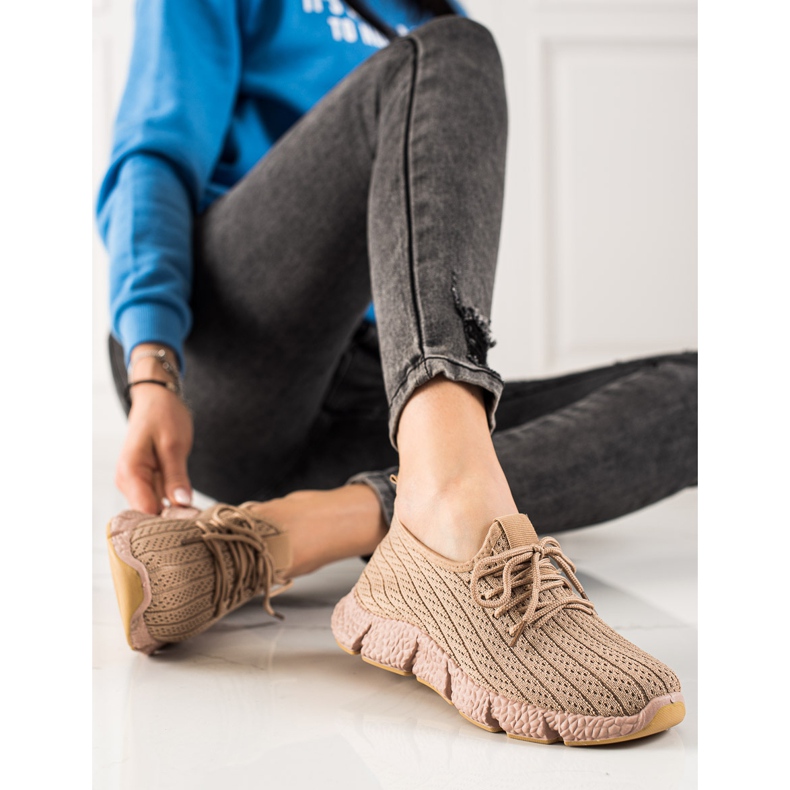 TRENDI Scarpe sportive marroni beige 1