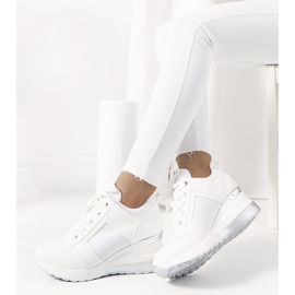 Sneakers bianche sulla zeppa Lockett bianco argento 1