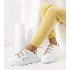 Sneakers da donna Herrick bianche e oro bianco d'oro 1