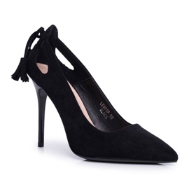 PS1 Tacchi Alti Donna In Pelle Scamosciata Con Spitz Nero Leven 1