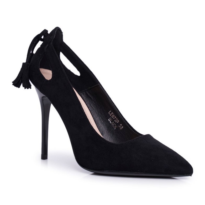 PS1 Tacchi Alti Donna In Pelle Scamosciata Con Spitz Nero Leven 1