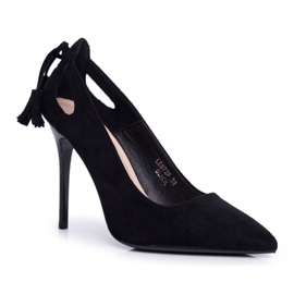 PS1 Tacchi Alti Donna In Pelle Scamosciata Con Spitz Nero Leven 4