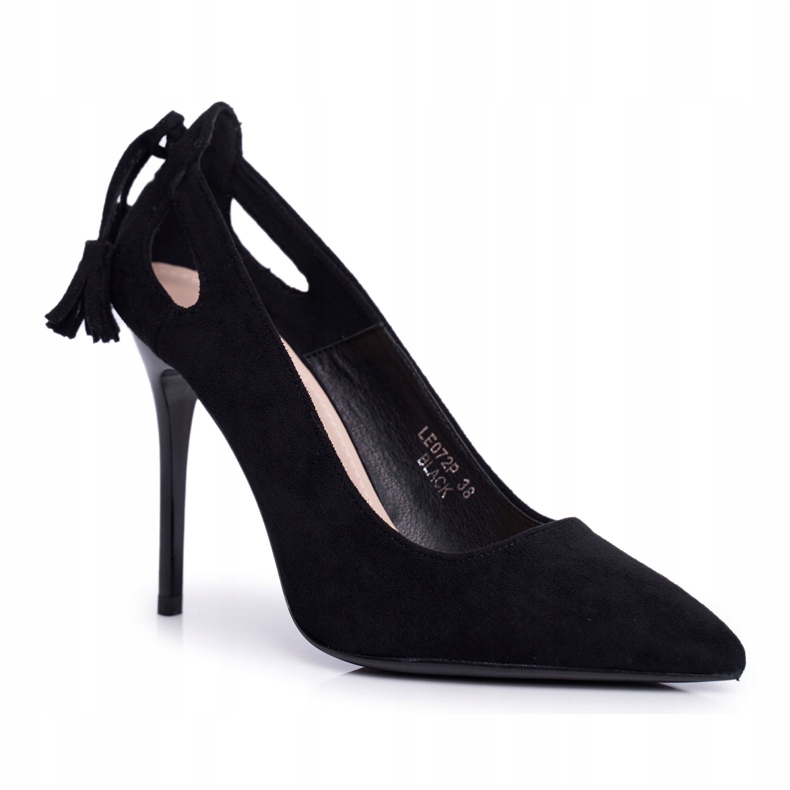 PS1 Tacchi Alti Donna In Pelle Scamosciata Con Spitz Nero Leven 4
