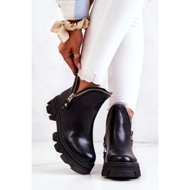 WS1 Stivali in pelle con cerniere nere decorative Deborah nero 1