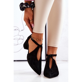 Décolleté In Pelle Scamosciata Sul Tacco Laura Messi 2309 Nero 2