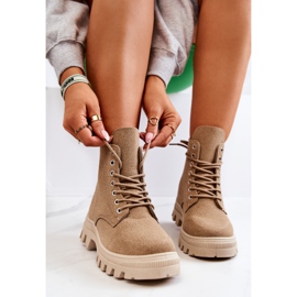 PS1 Stivali in suede beige scuro con allacciatura Hurricane 1