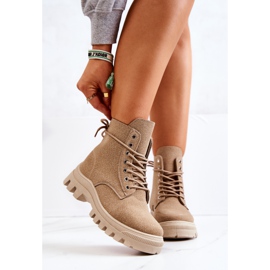 PS1 Stivali in suede beige scuro con allacciatura Hurricane 2