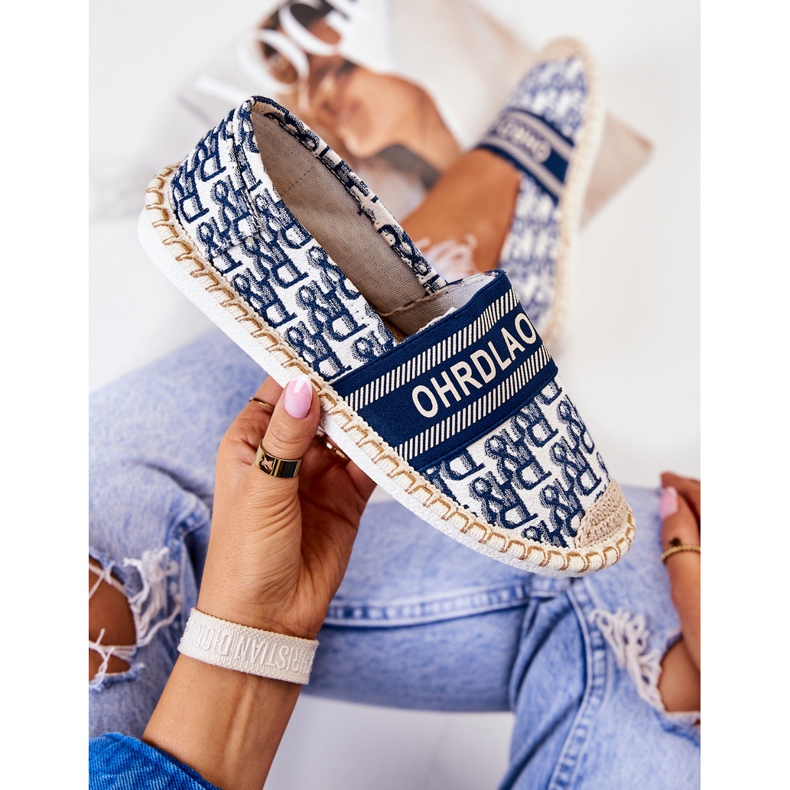 Espadrillas classiche blu per il tempo caldo bianca 1
