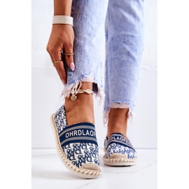 Espadrillas classiche blu per il tempo caldo bianco 2