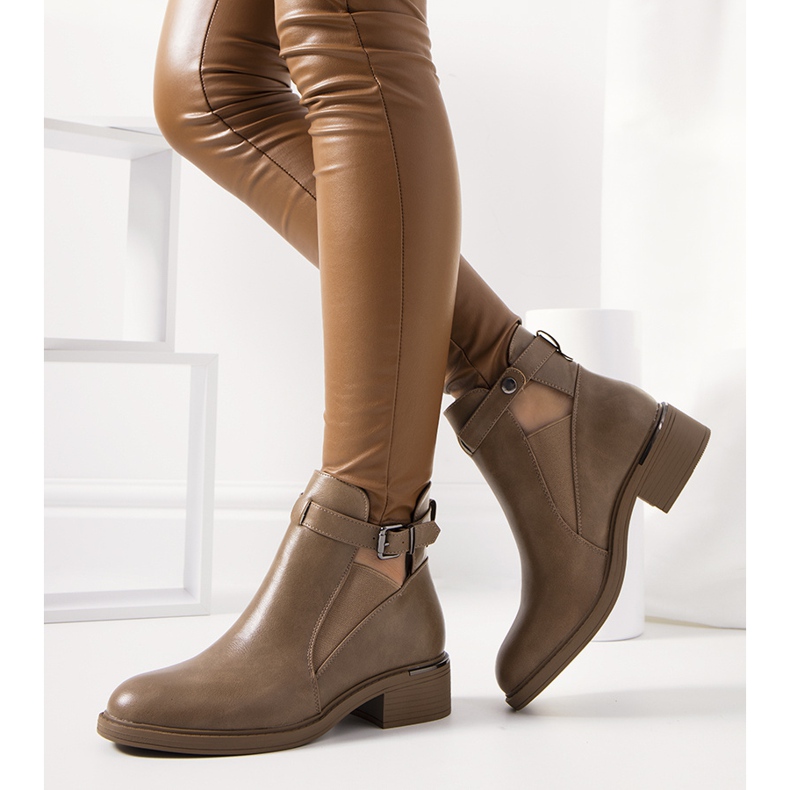 Stivali da donna marrone felce beige 1
