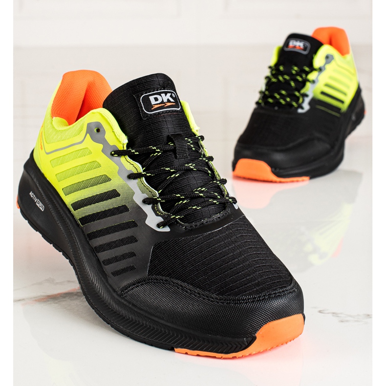 DK Scarpe sportive da uomo sulla piattaforma nero verde 1