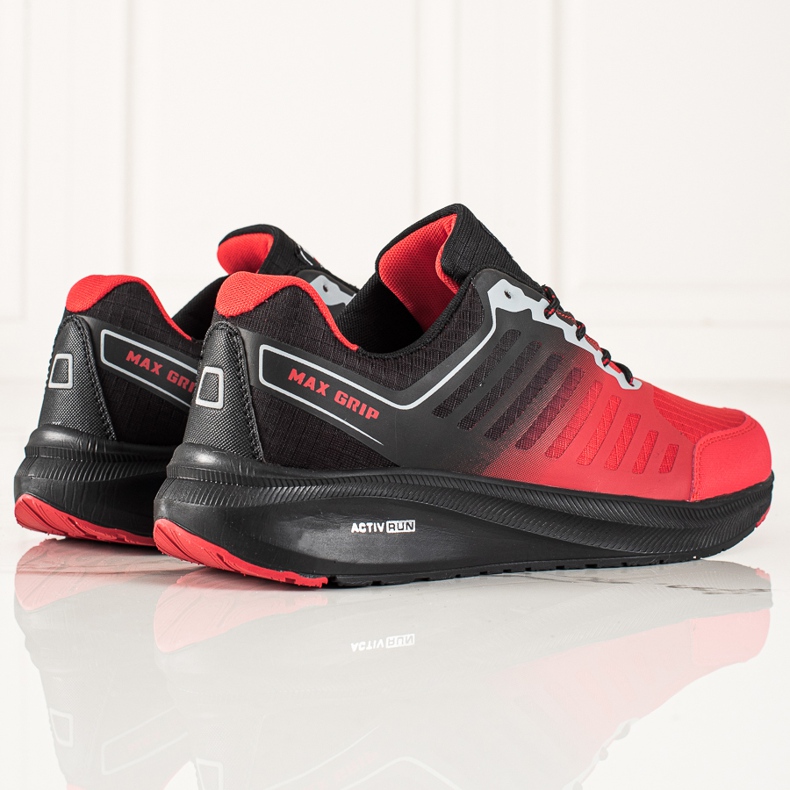 DK Scarpe sportive da uomo sulla piattaforma nero rosso 1