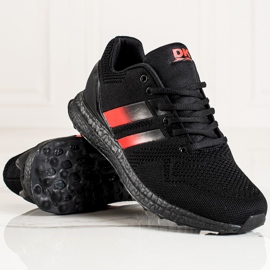 DK Scarpe sportive da uomo con cinturini nero rosso 1