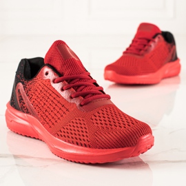TRENDI Scarpe sportive da uomo nero rosso 1