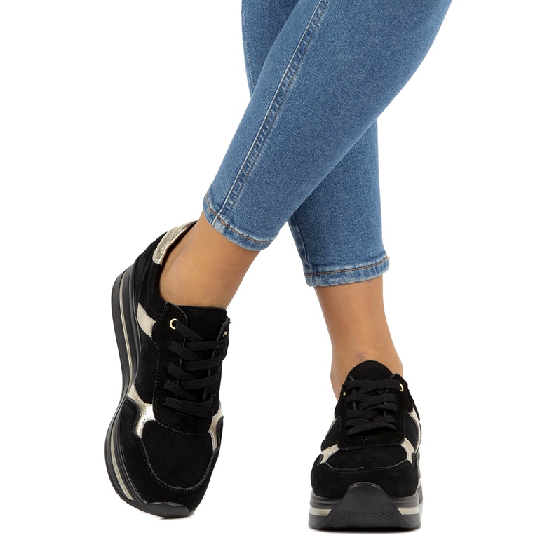 Sneakers in pelle scamosciata Filippo DP2004/21 nere nero 1