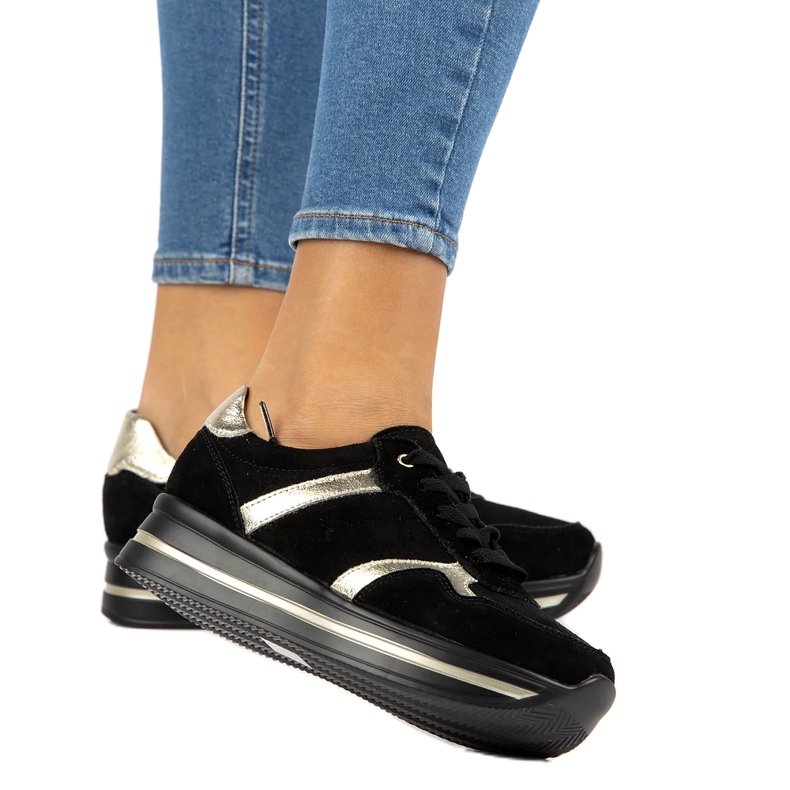Sneakers in pelle scamosciata Filippo DP2004/21 nere nero 4