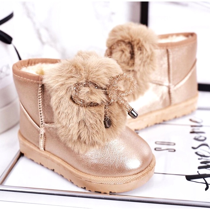 Stivali Da Neve Per Bambini Con Pelliccia Oro Rosa Aurora d'oro 4