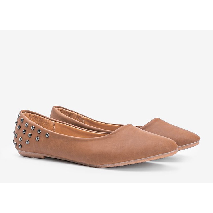 Ballerine nere opache con borchie Doyer St. beige multicolore 1
